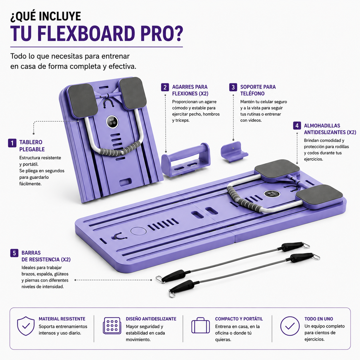 FlexBoard Pro™ — Reformador de Pilates Plegable 5 en 1
