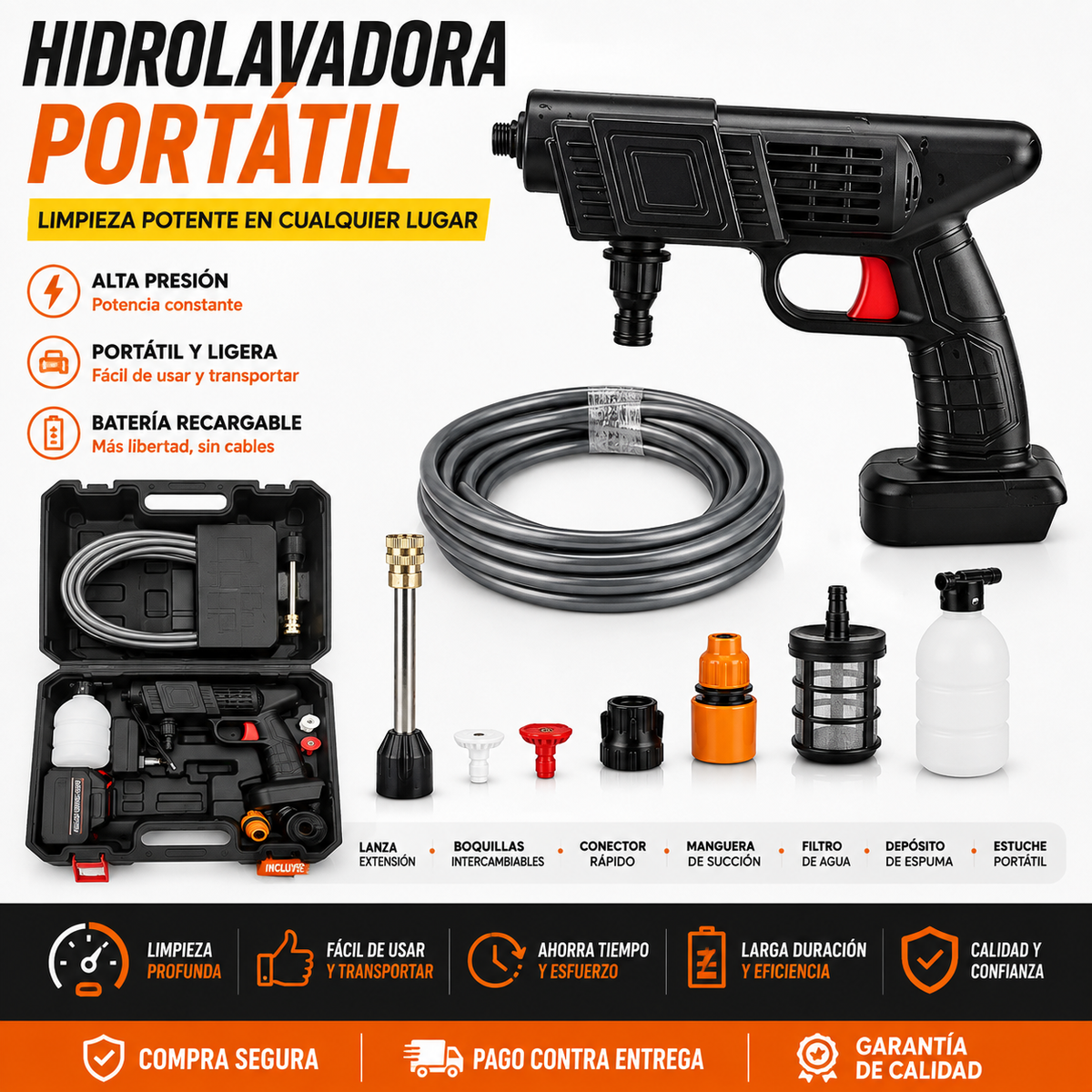 ⚡ Hidrolavadora TurboJet Inalámbrica 48V