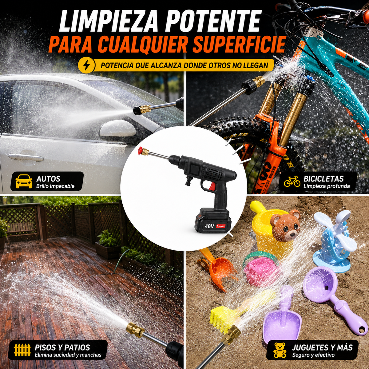 ⚡ Hidrolavadora TurboJet Inalámbrica 48V
